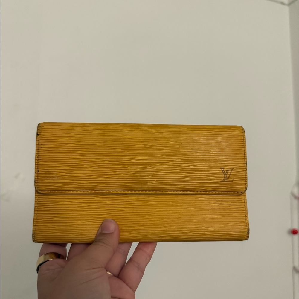 Louis Vuitton Epi leather yellow wallet